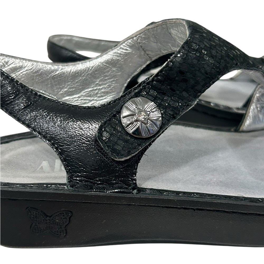 ALEGRIA Kendra Black Shimmer T-Strap KEN-765 Sandals Womens - Picture 12 of 14